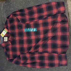 Woolrich size large red black and gold flannel